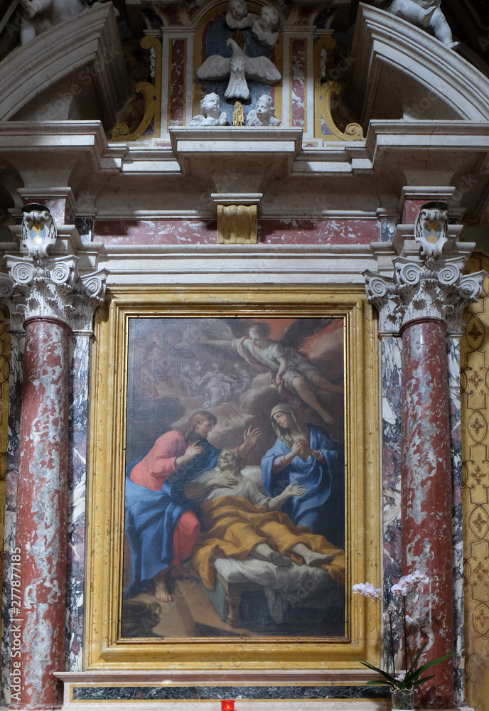 Death of Saint Joseph, altarpiece in Mantua Cathedral dedicated to Saint Peter, Mantua, Italy 