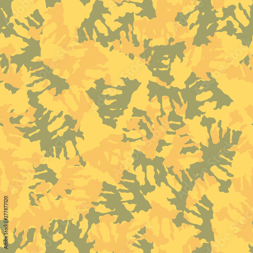 Desert camouflage of various shades of yellow  orange and green colors