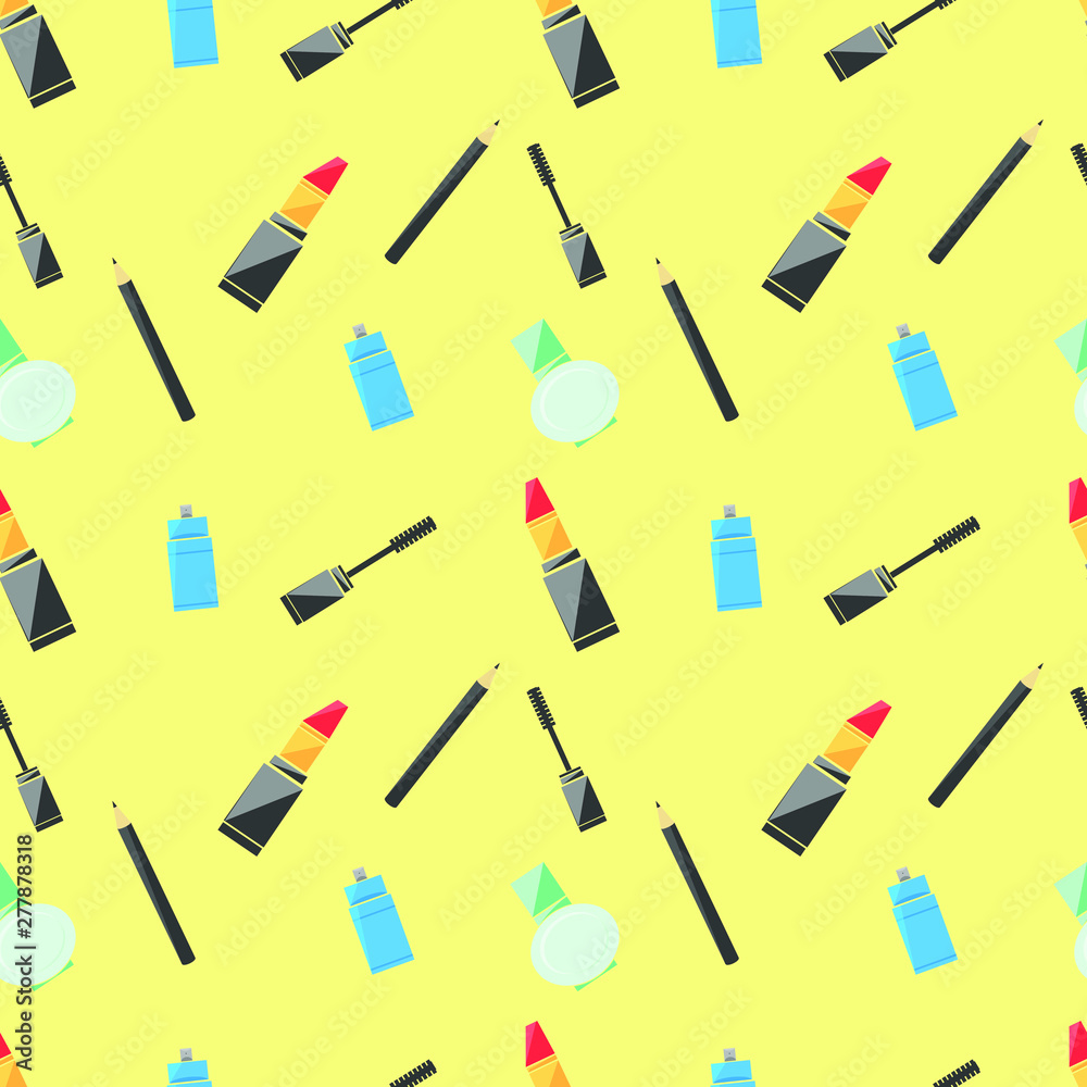 beauty cosmetics pattern background vector