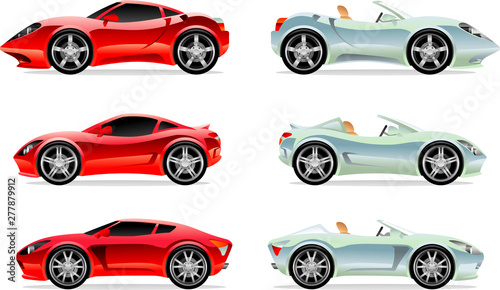 Sports Car in Red and Chrome
