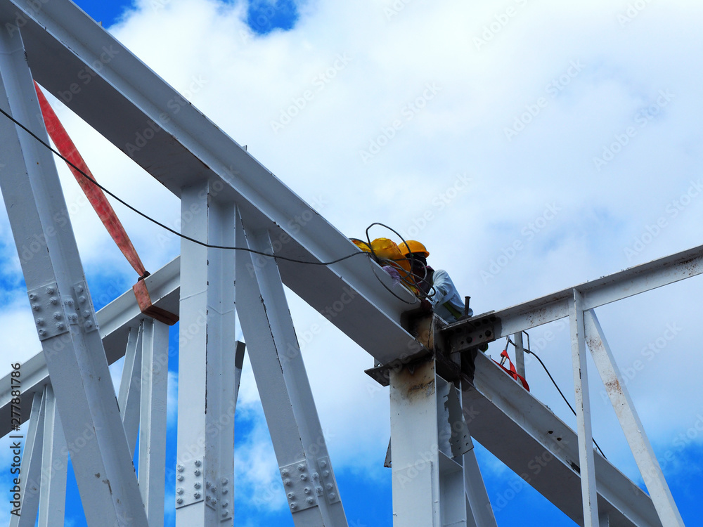 Man Working on the Working at height Man Working on the Working at height