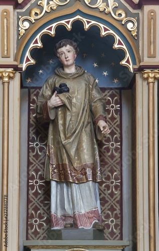 St. Stephen statue on altar of Our Lady of Lourdes in the church of Saint Matthew in Stitar, Croatia 