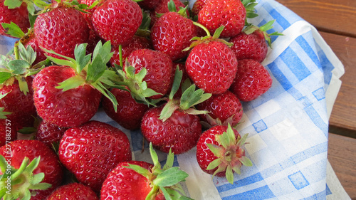 fresh strawberries in a basket