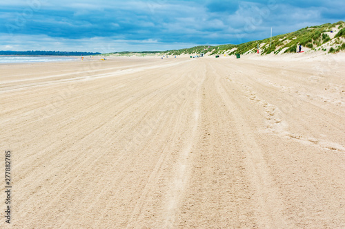 Camber sands near Rye, East Sussex, United Kingdom, sand dunes and beach, selective focus
