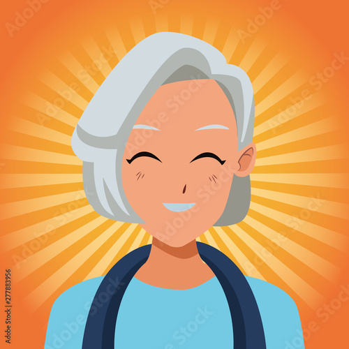 old woman smiling and happy