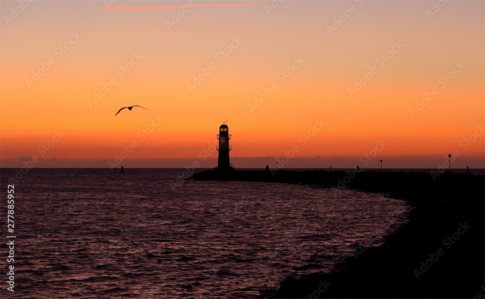 Sunset sunrise beach lighthouse birds sun summer