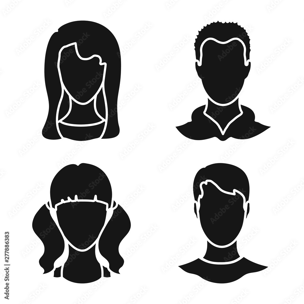 Isolated object of character and profile sign. Collection of character and dummy vector icon for stock. Isolated object of character and profile sign. Collection of character and dummy vector icon for stock.