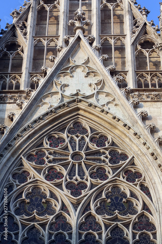 Rose window  Votivkirche  The Votive Church  in Vienna  Austria 