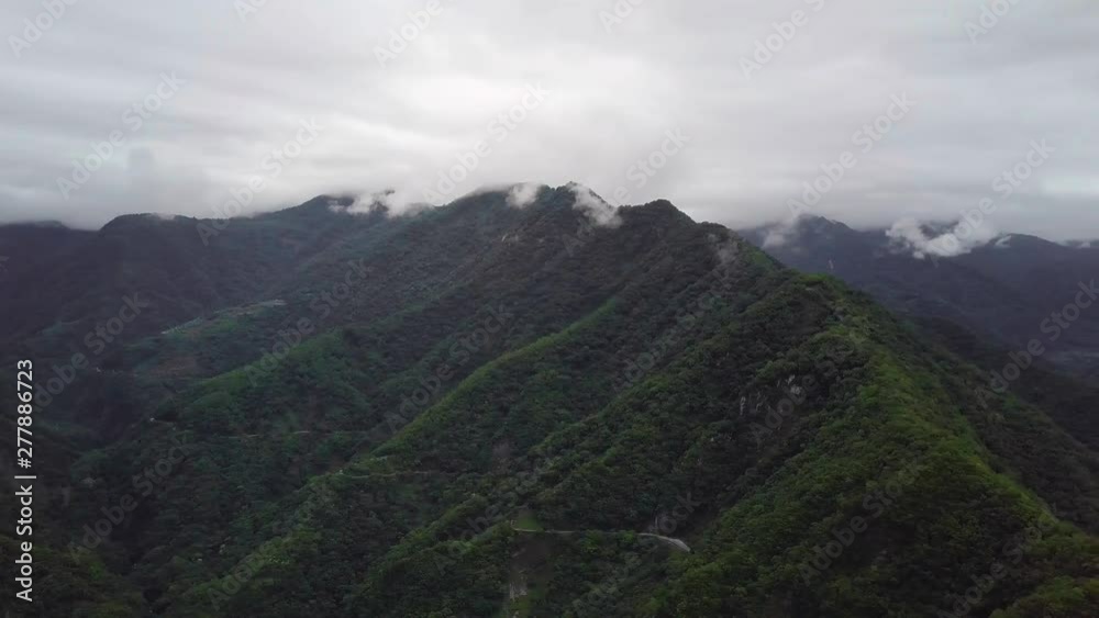 Clouds over Hills at Taroko Gorge National Park in Taiwan. Aerial View Clouds over Hills at Taroko Gorge National Park in Taiwan. Aerial View
