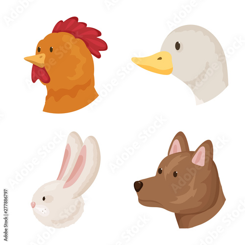 Vector illustration of farm and head logo. Set of farm and homemade stock vector illustration.