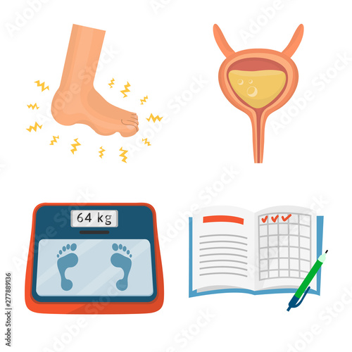 Vector design of mellitus and diabetes sign. Collection of mellitus and diet vector icon for stock.