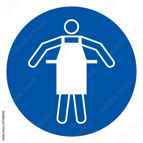 PPE Use Protective Apron Symbol Sign,Vector Illustration, Isolated On White Background Label. EPS10