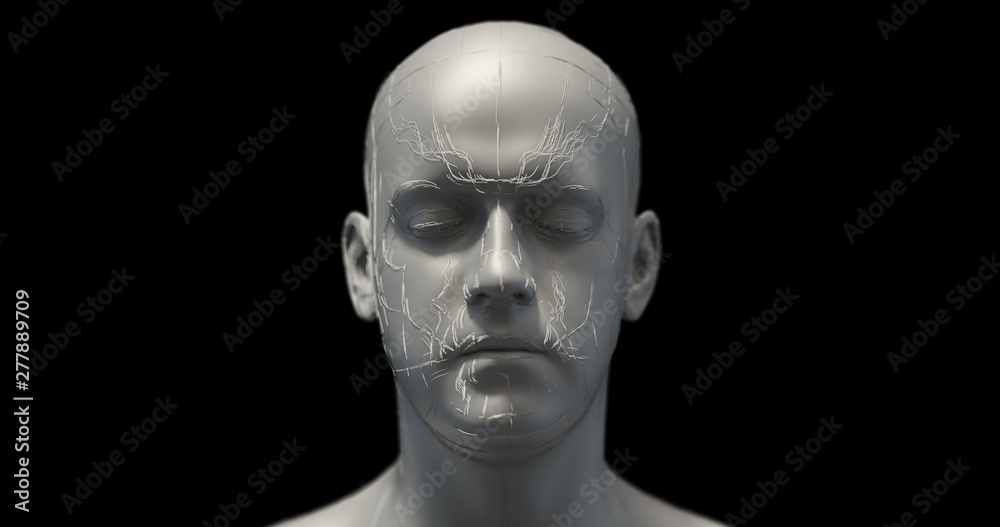 Advanced Bionic Robot Head - Technology Related 3D Illustration Render Advanced Bionic Robot Head - Technology Related 3D Illustration Render