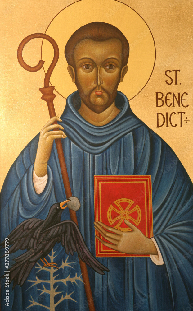 Saint Benedict of Nursia - obrazy, fototapety, plakaty 