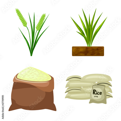 Vector design of food and organic sign. Set of food and agricultural stock symbol for web.