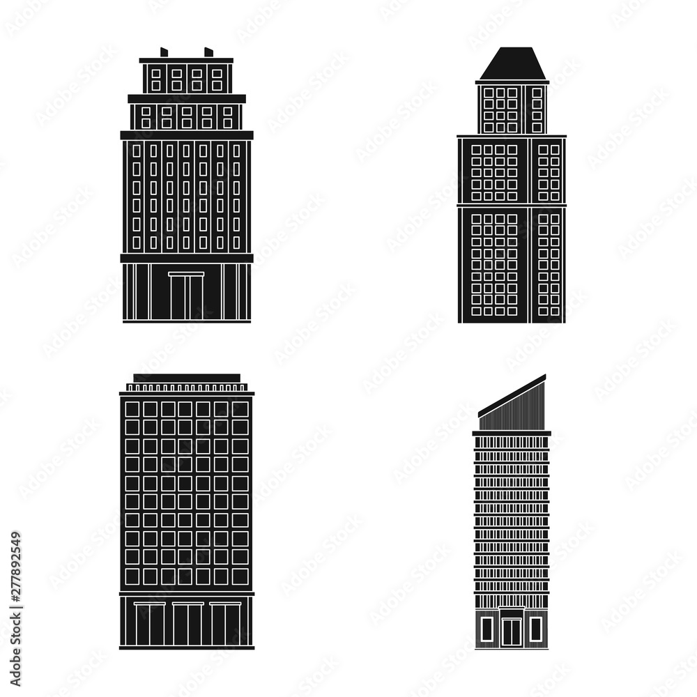 Vector design of modern and estate icon. Set of modern and building vector icon for stock.