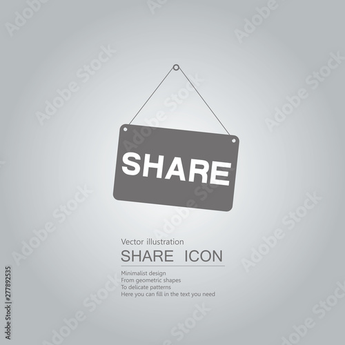 Share the board. Isolated on grey gradient background.