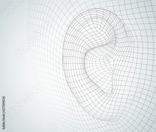 vector human ear. hearing treatment, plastic surgery, implantation