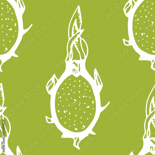 pitaya, pitahaya tropical fruit seamless pattern
