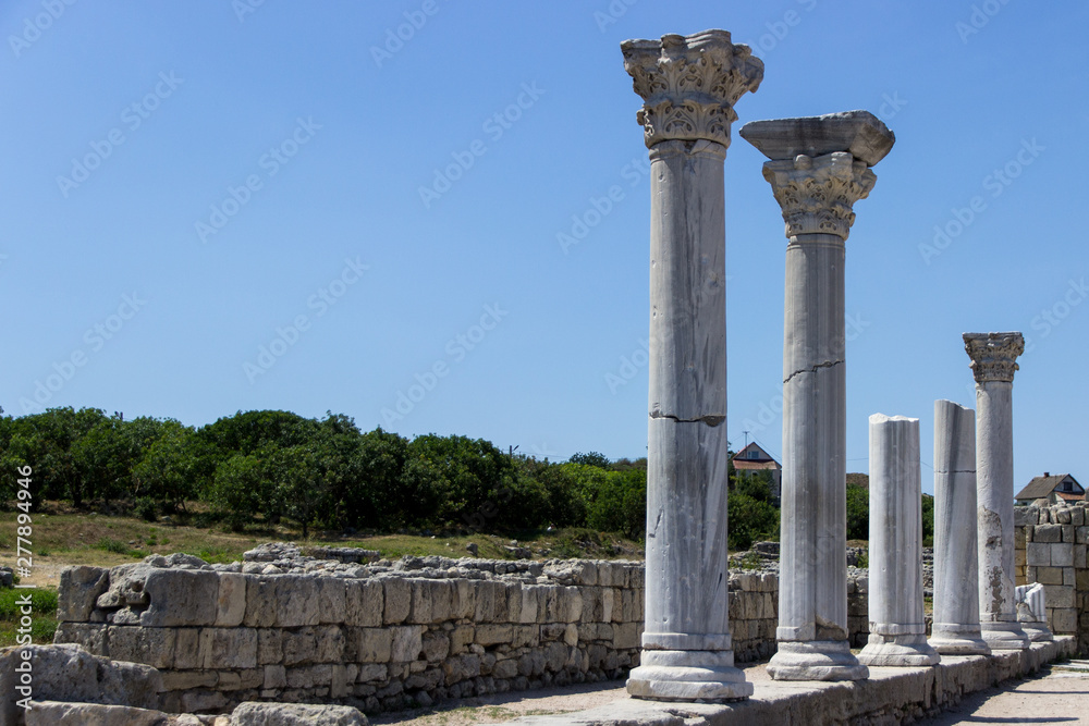 Tauric Chersonese in Sevastopol, ancient ruins, Crimea