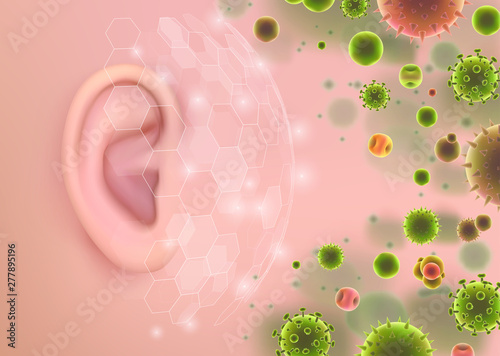 vector human ear. hearing treatment, therapy and prevention