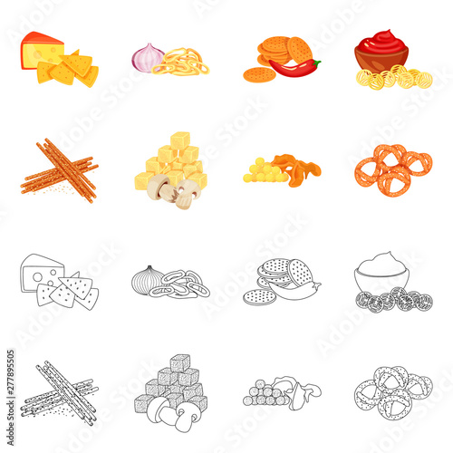 Vector illustration of taste and seasonin symbol. Collection of taste and organic stock symbol for web.