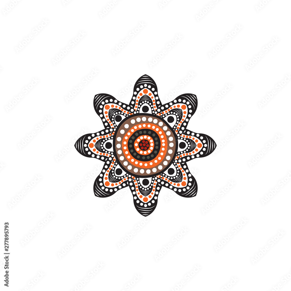Aboriginal art dots painting icon logo design vector template Aboriginal art dots painting icon logo design vector template