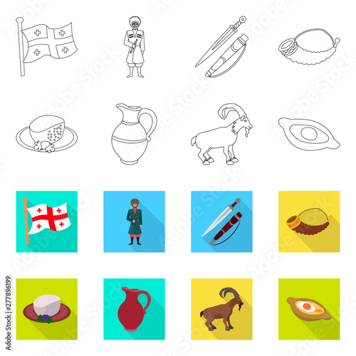Isolated object of culture and sightseeing icon. Collection of culture and originality stock symbol for web.
