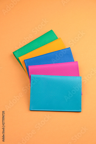 Collection of Different Color Leather Wallet Set photo