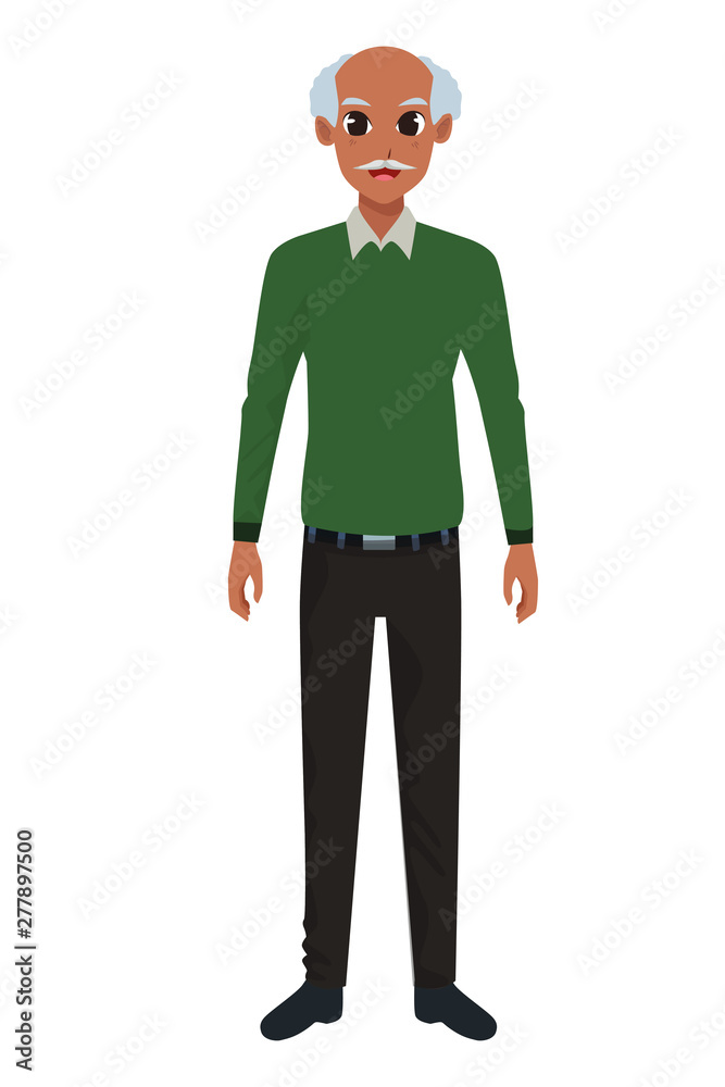 old man smiling and happy