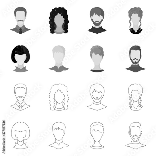 Vector design of professional and photo logo. Set of professional and profile vector icon for stock.