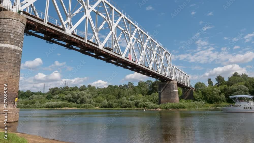 railway bridge over the river in summer railway bridge over the river in summer