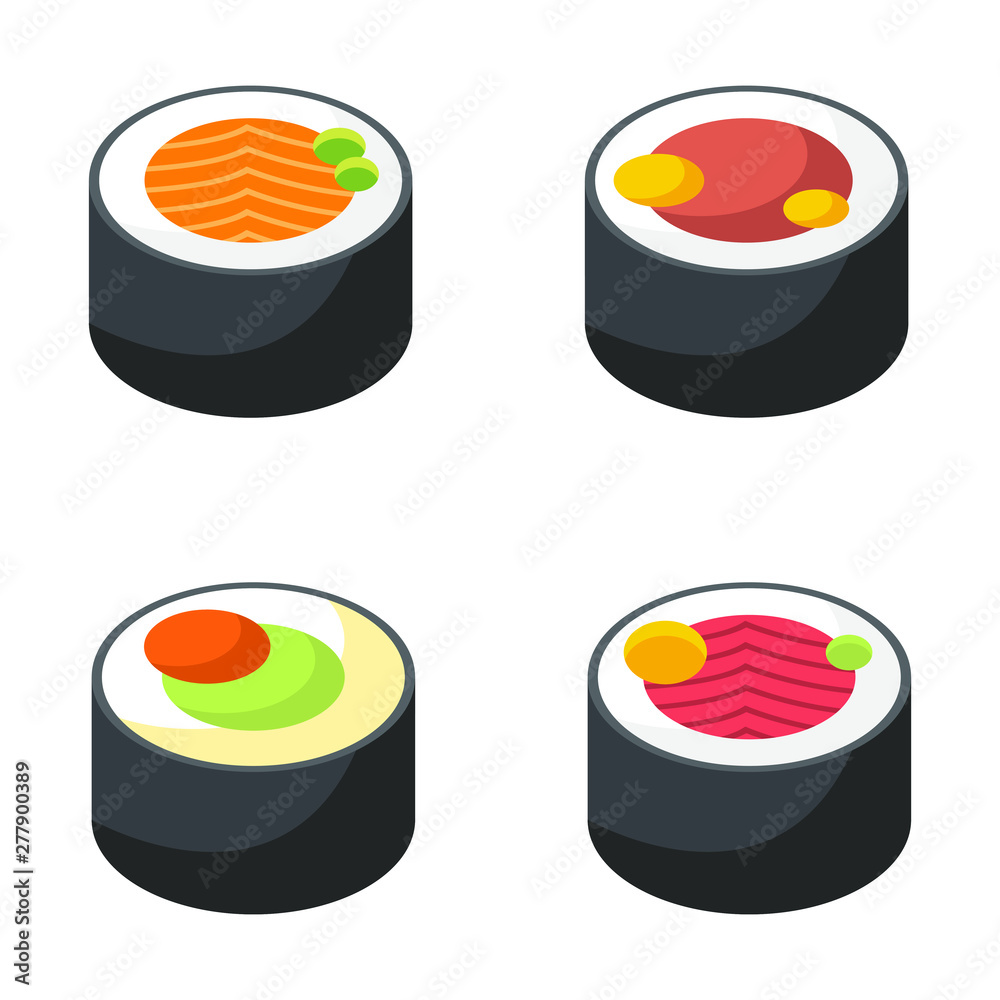 Asian sushi vector design illustration isolated on white background