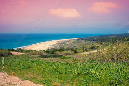 Atlantic Ocean. Beach in Nazaré, Portugal, Europe © vvvita