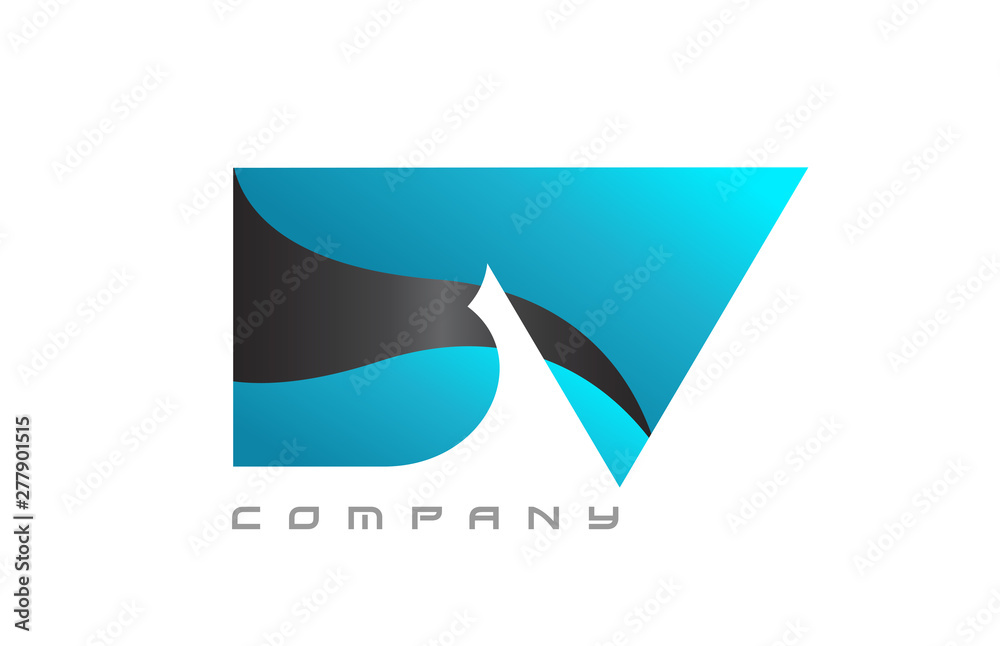 BV B V blue black combination alphabet letter logo icon design BV B V blue black combination alphabet letter logo icon design