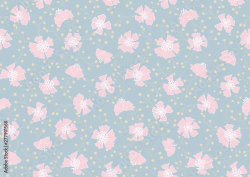 rambled out carnations spring seamless vector pattern