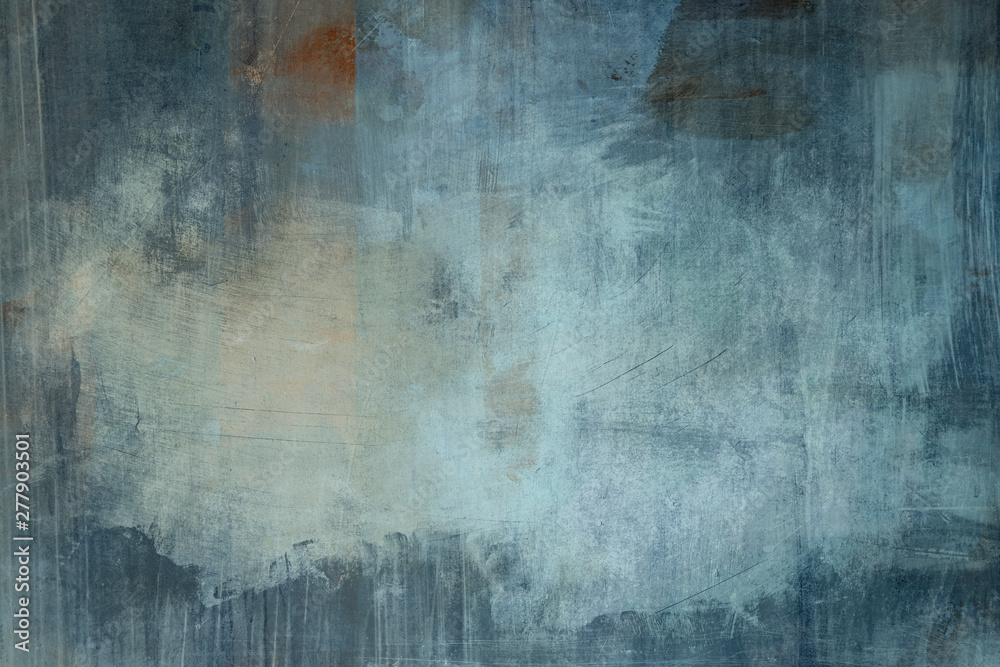 Fototapeta dark blue grunge painting glace background or texture