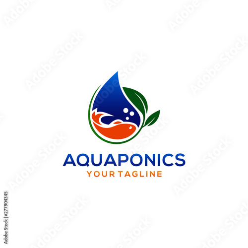 Aquaponics Logo Stock Vector Template