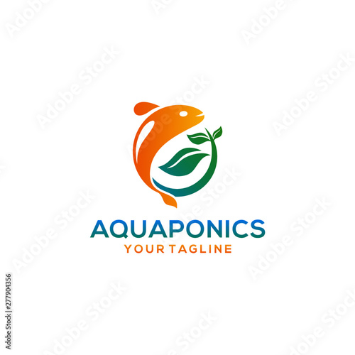 Aquaponics Logo Stock Vector Template