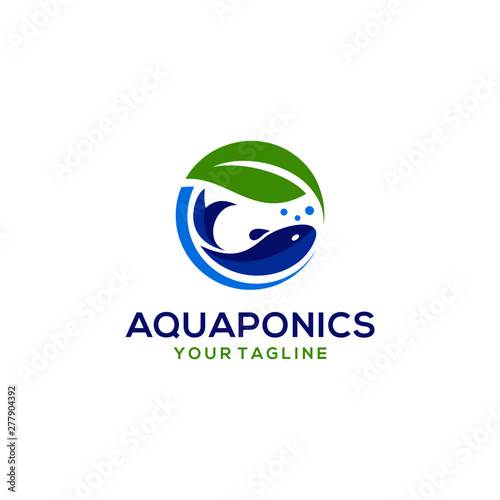 Aquaponics Logo Stock Vector Template