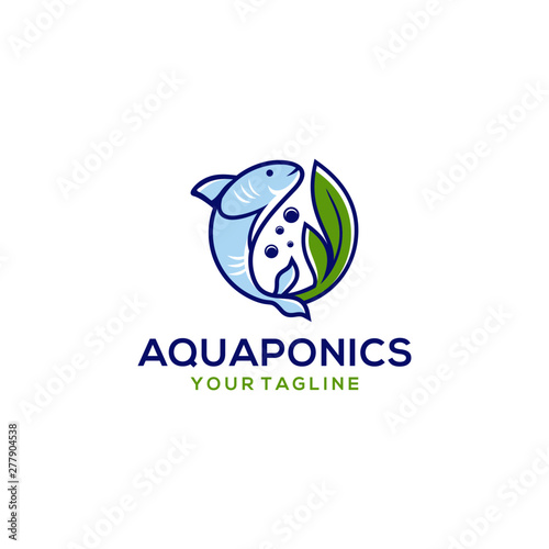 Aquaponics Logo Stock Vector Template