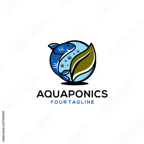 Aquaponics Logo Stock Vector Template