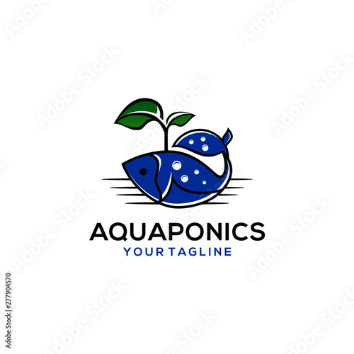Aquaponics Logo Stock Vector Template