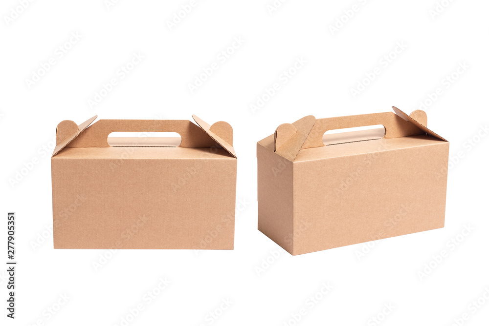 Brown craft carton cardboard box, isolated Brown craft carton cardboard box, isolated