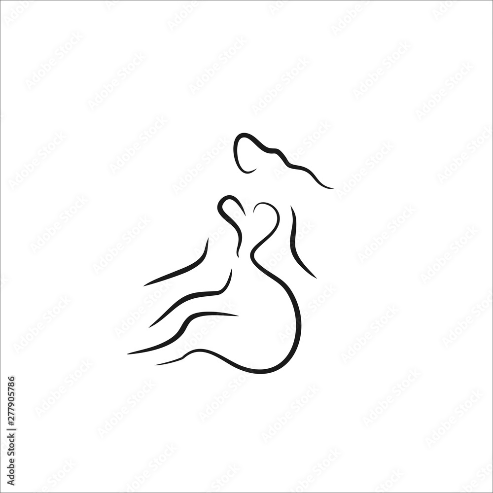 Naklejka premium woman body shape line illustration vector