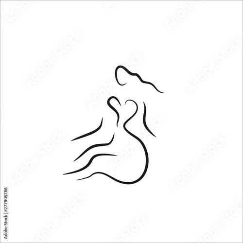 woman body shape line illustration vector