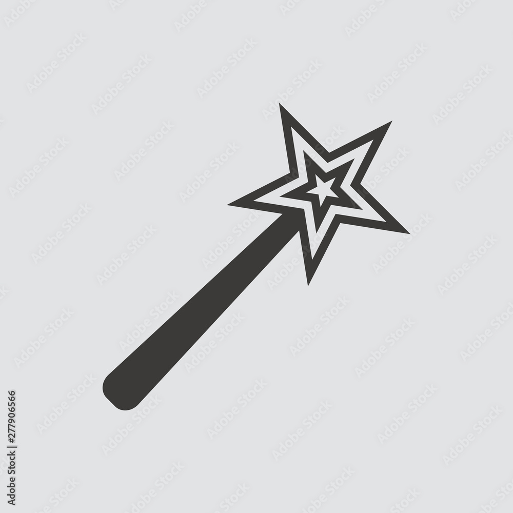 Magic wand icon isolated of flat style. Vector illustration. Magic wand icon isolated of flat style. Vector illustration.