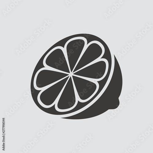 Lemon icon isolated of flat style. Vector illustration.