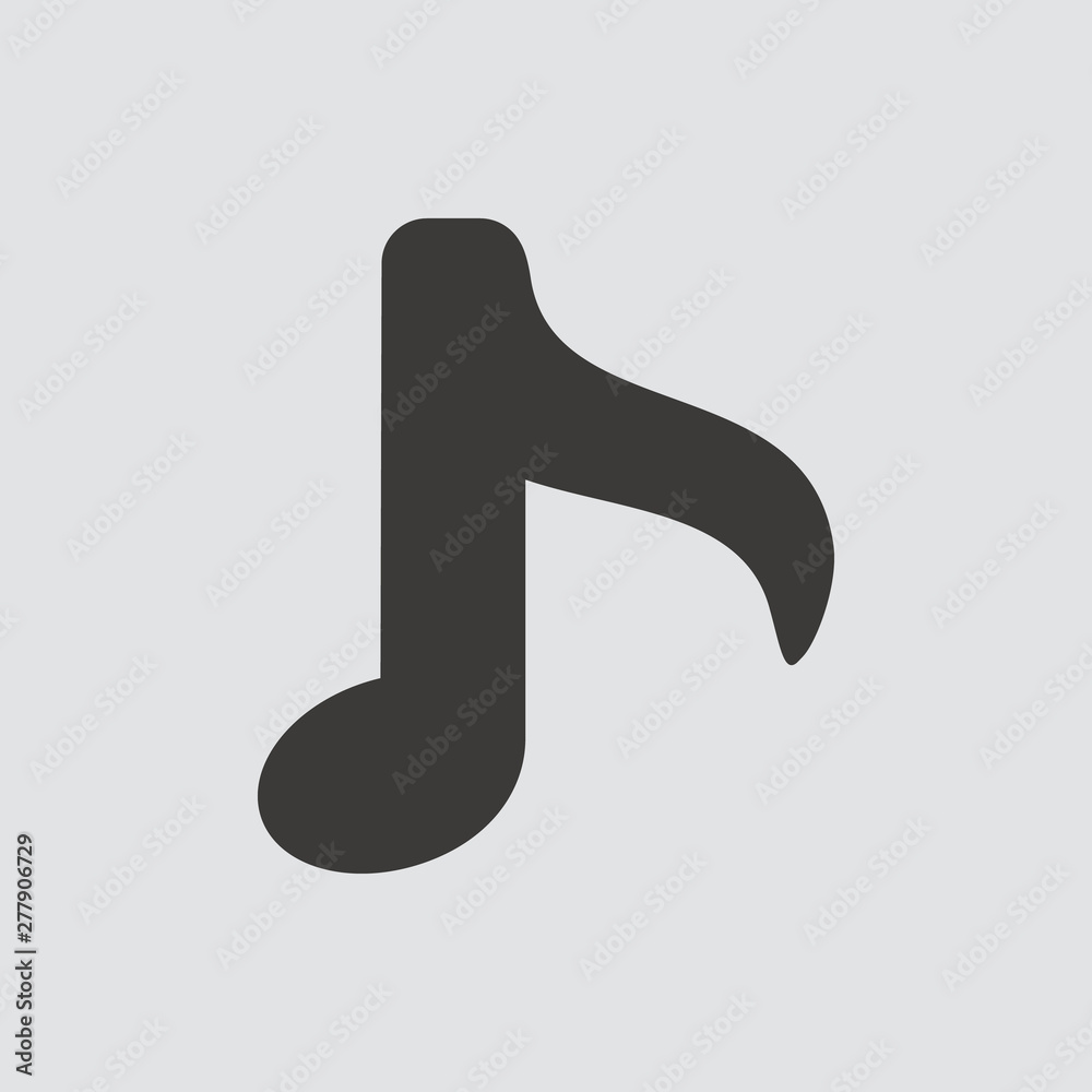 Music note icon isolated of flat style. Vector illustration. Music note icon isolated of flat style. Vector illustration.