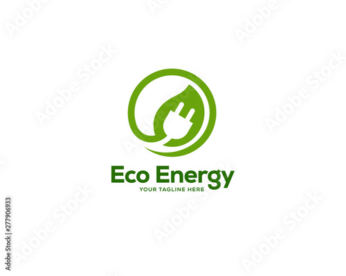 eco power logo design template, creative leaf logo design vector